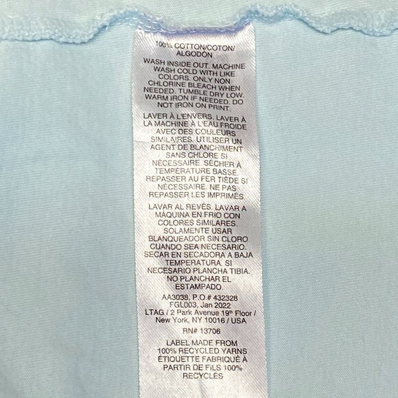 Adidas Girls M Flower Power Blue Long Sleeve Tee Shirt Floral Hearts Graphic Top - Picture 12 of 12